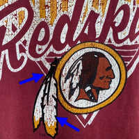 90's Champion チャンピオン NFL ワシントン・レッドスキンズ プリントTシャツ バーガンディー USA製 Size L 福生店