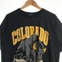 80-90's コロラド・バッファローズ プリントTシャツ ブラック JERZEES Size L 福生店