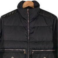 PRADA SPORT プラダスポーツ Leather Yoke Down Jacket レザー ダウンジャケット ブラック SGH163 Size 48 福生店