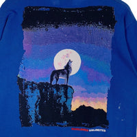 90's Marlboro マールボロ コヨーテバックプリント ポケットTシャツ ブルー Size F (XL相当) 福生店