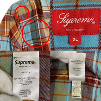 SUPREME シュプリーム 22AW Plaid Flannel Shirt チェック フランネルシャツ マルチ Size XL 福生店