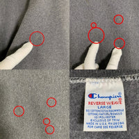 90's Champion チャンピオン リバースウィーブ クルーネックスウェットトレーナー チャコールグレー USA製 トリコ刺繡 Size L 福生店
