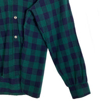 60-70's NATIONAL SHIRT SHOPS オープンカラー フランネルチェックシャツ グリーン Size XL 福生店