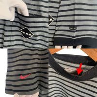 NIKE ナイキ F.C.R.B. エフシーレアルブリストル ボーダーポケットTシャツ ブラック グレー ポリエステル 日本製 Size M 福生店