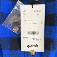 glamb グラム バッファローチェック フランネルシャツ ブルー ブラック GB17SM/SH07 Size 3 瑞穂店