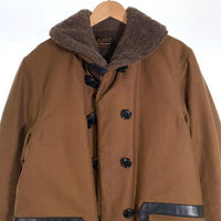 AtLast&Co. アットラスト FIELD COAT フィールドコート ショールカラー ボア ダブル ジャケット ブラウン Lot614 Size 40 福生店