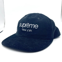 SUPREME シュプリーム Classic Logo Corduroy 6-Panel クラシックロゴ コーデュロイ 6パネルキャップ ブラック 福生店