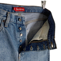 SUPREME シュプリーム Stone Washed Indigo Jean ストーンウォッシュ ジーンズ デニムパンツ ライトブルー カットオフ Size 32 福生店