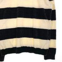 glamb グラム ナイロン ボーダーニット クルーネックセーター ホワイト ブラック GB16AT/KNT12 Size 4 福生店