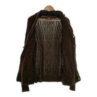 Paul Stuart ポールスチュアート ウール ショールカラー ケーブルニットカーディガン ブラウン J1N65-450-78 Size LL 福生店