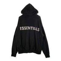 ESSENTIALS エッセンシャルズ リフレクターロゴプリント プルオーバースウェットパーカー ブラック Size L 福生店