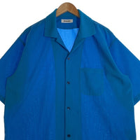 monkey time モンキータイム renu TRO KNIT COLLAR OPEN SHIRT ニットオープンカラー ショートスリーブシャツ ブルー 半袖 8316-144-0320 Size XL 福生店