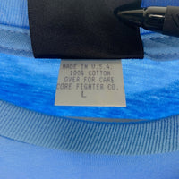 CORE FIGHTER コアファイター プリント ポケットTシャツ ブルー 袖刺繡 Size L 福生店