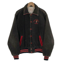 80's Rennoc レノック コーデュロイ スタジャン アワードジャケット スナップボタン 刺繡 ブラック Size L 福生店