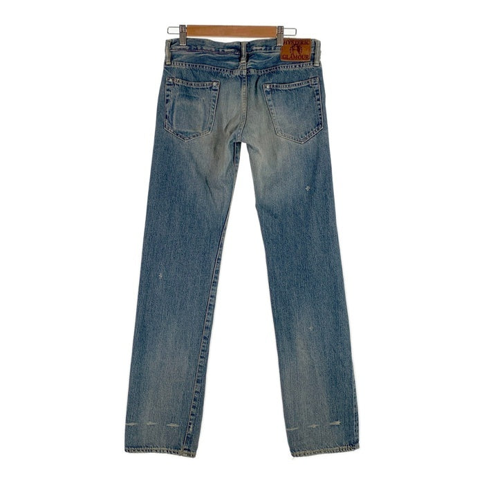 ヒステリックグラマー ブルーストレートデニム ダメージ加工 人気