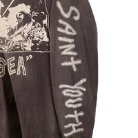SAINT Mxxxxxx セントマイケル 21AW WIND AND SEA ウィンダンシー LS T-SHIRT ヴィンテージ加工 プリント ロングスリーブTシャツ フェードブラック SM-A21-0000-061 Size L 福生店