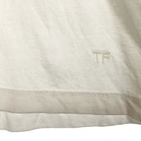 TOM FORD トムフォード ロングスリーブカットソー ホワイト リヨセル コットン 裾刺繡 Size 54 福生店