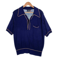 60-70's JCPenny ジェイシーペニー ニット ポロシャツ 半袖 ネイビー Size L 福生店