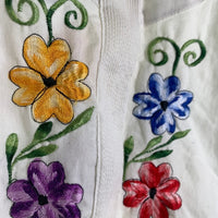 70's Chacmool チャックモール 刺繍 花柄 半袖 キューバ シャツ ホワイト メキシコ製 Size 36 福生店
