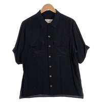 EQUIPMENT エキプモン オープンカラー シルクシャツ ブラック フラップポケット Q937-TP03881 Size L 福生店
