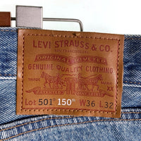 Levi's リーバイス 501 ストレートデニムパンツ 150周年モデル ダメージ加工 ライトブルー 00501-3385 Size W36 L32 福生店
