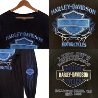 00's HARLEY-DAVIDSON ハーレーダビッドソン バー&シールド ロングスリーブTシャツ ブルーフレイム 2004コピーライト Size XL 相当 福生店