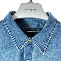 Betty Boop ベティーブープ スパンコール デニム半袖シャツ ブルー sizeXL 瑞穂店