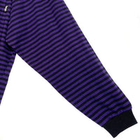 80's STUSSY ステューシー ボーダー ポケット ロングスリーブTシャツ ブラック パープル USA製 黒タグ Size XL 福生店