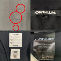 KODY PHILLIPS コディフィリップス LASSO SHIRT コットン 装飾 半袖シャツ ブラック Size S 福生店