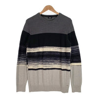 DIESEL ディーゼル アクリル ウール クルーネックニットセーター チャコール ブラック ホワイト Size M 福生店
