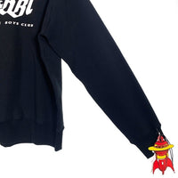 00's BILLIONAIRE BOYS CLUB ビリオネアボーイズクラブ BBCプリント ラグランスリーブ クルーネックスウェットトレーナー ブラック 日本製 初期 Size M 福生店
