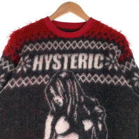 HYSTERIC GLAMOUR ヒステリックグラマー HYS TIMES ジャカードニット トレーナー レッド ブラック 02203CS07 Size M 福生店