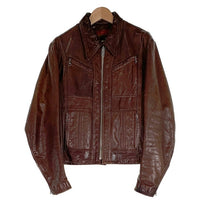 70's~ Schott ショット レザーライダースジャケット ブラウン 襟付 ボアライナー付 USA製 Size 42 福生店