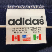 ADIDAS アディダス 80s トレフォイル刺繍ロゴ スウェット USA製 ネイビー sizeXL 瑞穂店