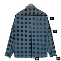 70`s Sears シアーズ Denim doctors デニムドクターズ リメイク プリントフランネルシャツ フラワースタッズ ブルー Size M 相当 福生店