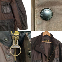 Barbour バブアー ワックス レザー フィールドジャケット コンバット ブラウン Size XL 福生店