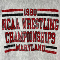 Champion チャンピオン 刺繍タグ USA製 1990 NCAA WRESTLING CHAMPIONSHIPS MARYLAND ラバープリント リバースウィーブ スウェットトレーナー グレー sizeXL 瑞穂店