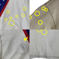 SCREAMING HOUSE スクリーミングハウス 星条旗 プリントTシャツ ホワイト USA製 Size L 福生店