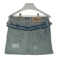 D&G DOLCE&GABBANA ドルチェアンドガッバーナー ダメージ加工 デニム フリルスカート インディゴ size38 瑞穂店