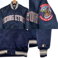 90's STARTER スターター GEORGETOWN ジョージタウン ナイロン スタジャン ワッペン ネイビー USA製 Size S 福生店