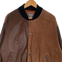 KANSAI MAN YUTAKA NISHIMURA カンサイ マン ユタカニシムラ オールレザー スウェード切替 アワードジャケット スタジャン ブラウン Size L-XL 相当 福生店