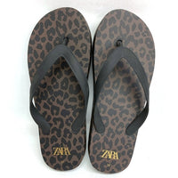 ZARA ザラ アニマル柄 レオパード サンダル ブラウン size39(25.0cm) 瑞穂店