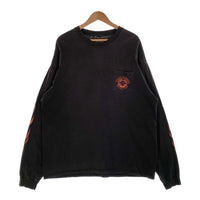 00's HARLEY DAVIDSON ハーレーダビッドソン バー&シールド フレイム プリント ポケット ロングスリーブTシャツ ブラック 2007コピーライト Size 2XL 相当 福生店