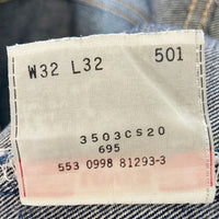 Levi's リーバイス 501 USA製 98年 ボタン裏553 リペア多数 デニムパンツ インディゴ size32 瑞穂店
