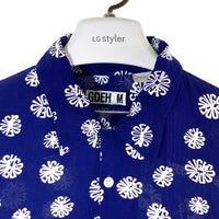 GOODENOUGH グッドイナフ オープンカラーレーヨンシャツ サークルロゴプリント 半袖 ブルー size M 瑞穂店