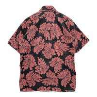 reyn spooner レインスプーナー 90s ビキニタグ リーフ総柄 半袖シャツ ブラック×レッド sizeM 瑞穂店