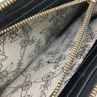 Vivienne Westwood ヴィヴィアンウエストウッド ラウンドジップ長財布 オーブ 箱付き ブラック 瑞穂店