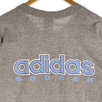 90's adidas アディダス SOCCER ノースカロライナ大学 プリントTシャツ グレー 万国旗タグ USA製 Size L 福生店
