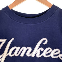 majestic マジェスティック Newyork Yankees ニューヨーク ヤンキース Yankees KNOBLAUCH 11 半袖 Tシャツ ネイビー メキシコ製 Size L 福生店