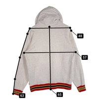 SUPREME シュプリーム 18AW Striped Rib Hooded Sweatshirt ストライプリブ プルオーバースウェットパーカー グレー Size M 福生店